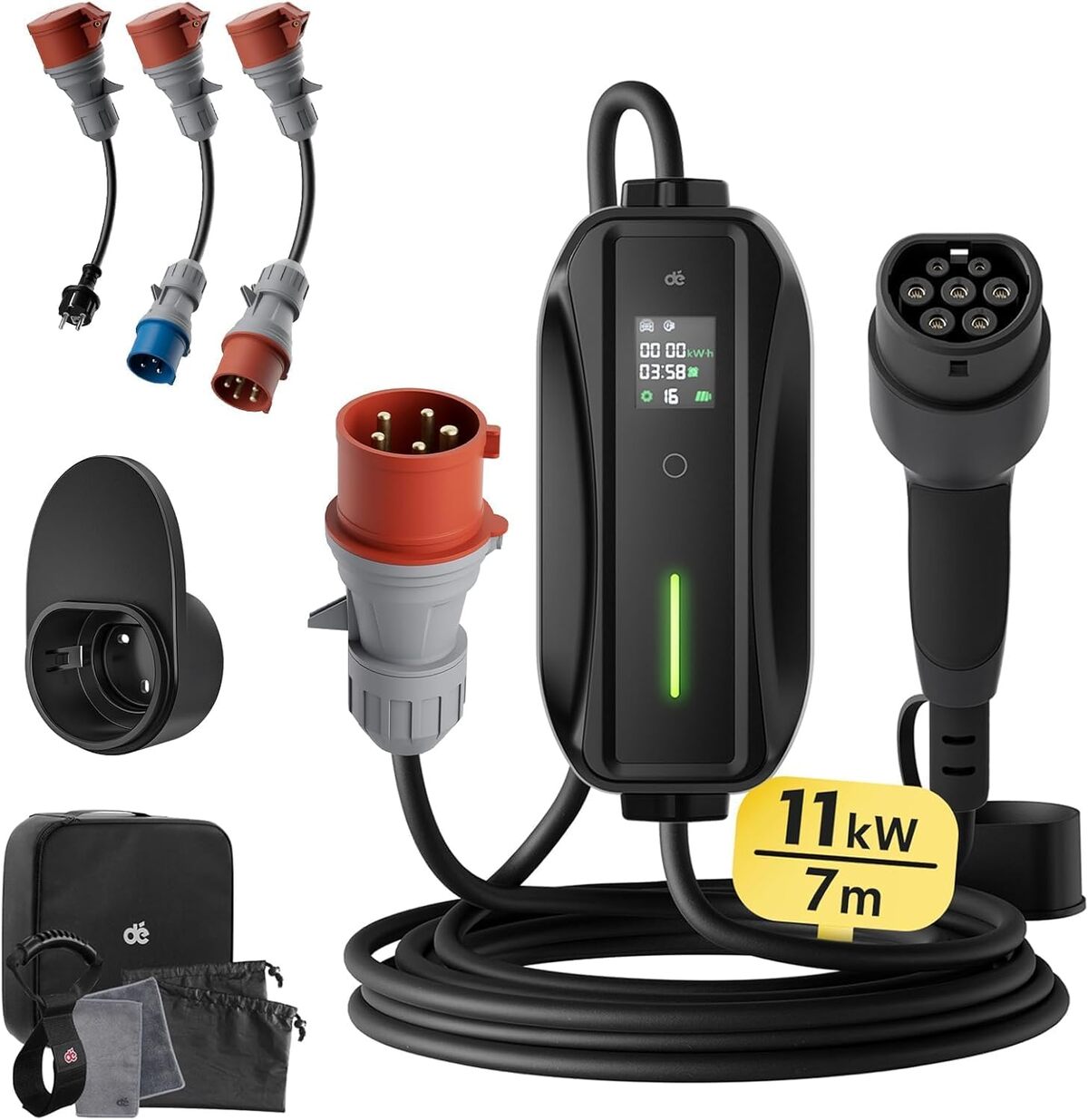 Test du câble de charge type 2 mobile 11 kW