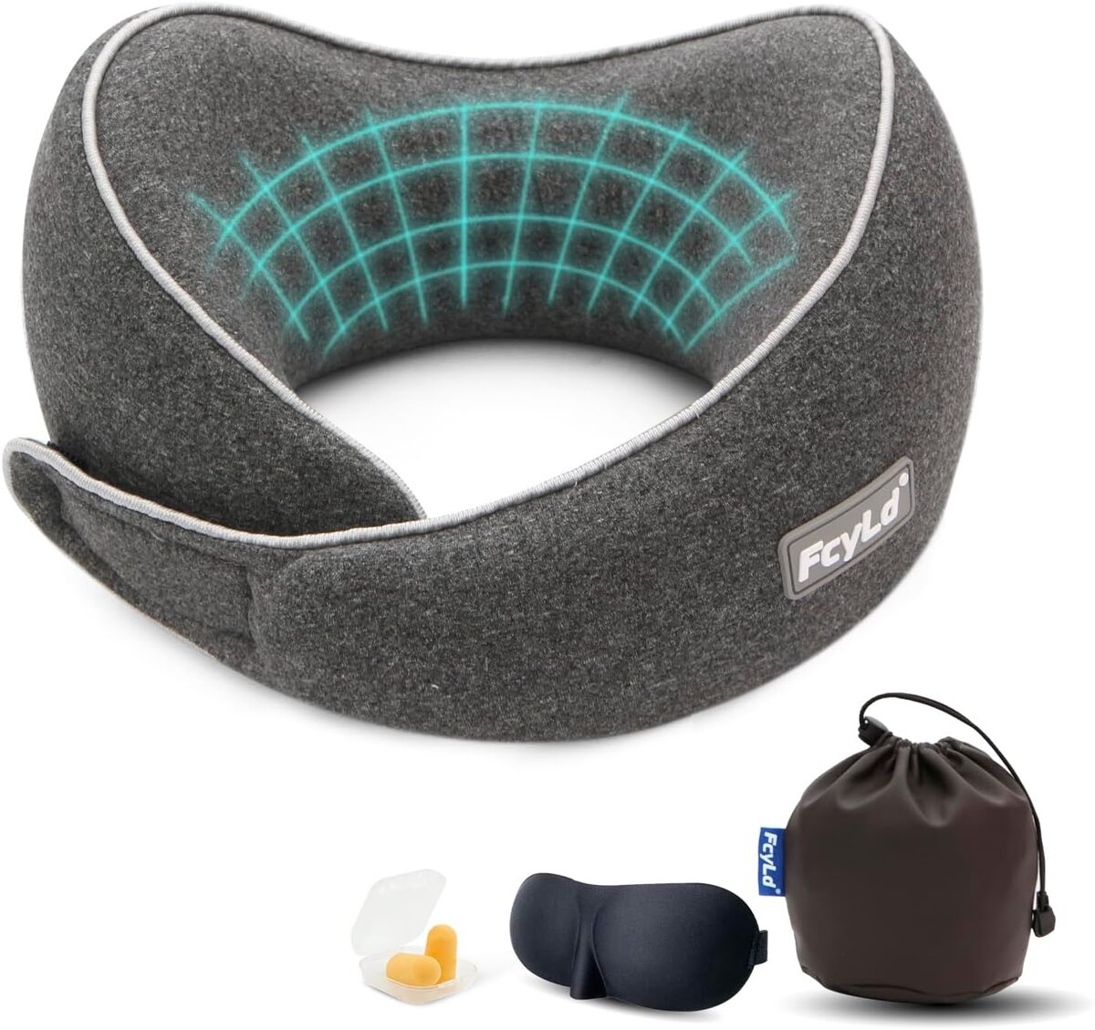 Coussin De Nuque De Voyage Voyaro Snooze Loop - Mousse Mémoire, Réglable - Pour Avion, Voiture, Bureau
