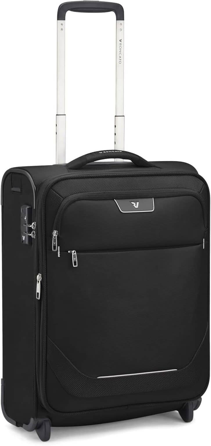 R Roncato Trolley Rigido Medio Valigia Serie Flight in ABS, 66 cm, Colore Argento