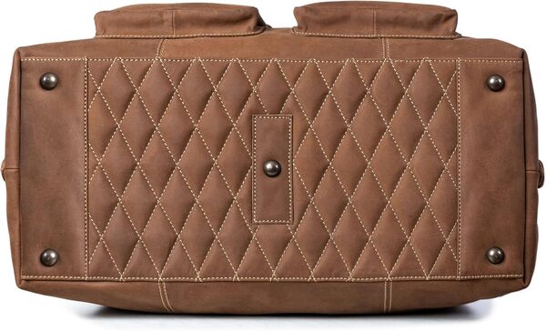 DRAKENSBERG Sac de Voyage Cuir 'Ray' - Sac Weekend avec 2 Poches extérieures, Femme, Homme, Fait Main en Design Vintage, 40L - Marron-Havane, DR00304