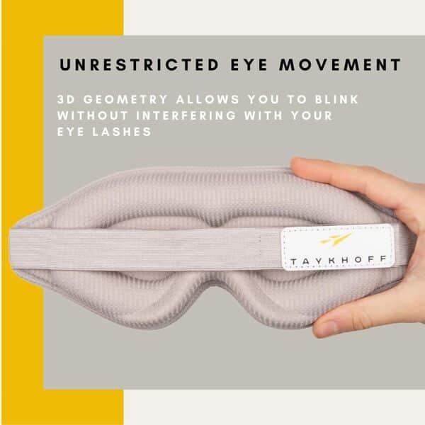 Masque de sommeil en tissu de qualité supérieure – Masque pour les yeux 100 % bloquant la lumière avec contour 3D confortable conçu pour un sommeil confortable – Convient aux hommes et aux