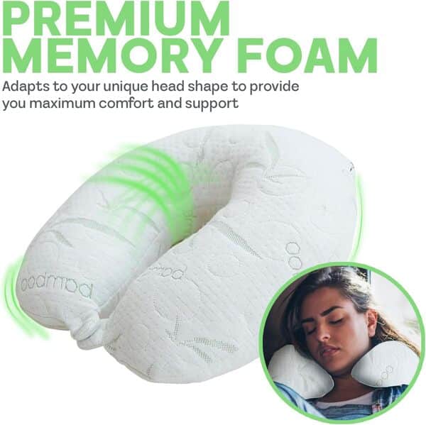 Sacred Thread Oreiller de voyage – Oreiller de soutien de la tête et du cou pour les voyages, idéal pour les avions, les voitures, les bus et les trains – Oreiller appuitête en forme de U – Mousse