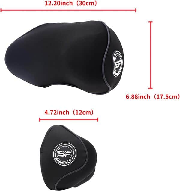 Lot de 2 oreillers pour appui-tête de voiture pour soutien du cou, 100 % mousse à mémoire de forme avec masque de sommeil – Ajustement universel – Oreiller de voyage pour soulager la douleur pendant