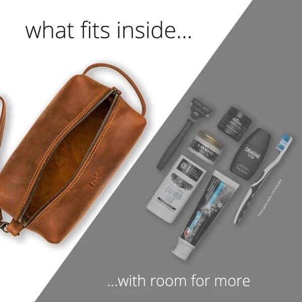 PEGAI Trousse de toilette, organisateur de voyage | Lee, peau, Rustique, vieilli, vintage