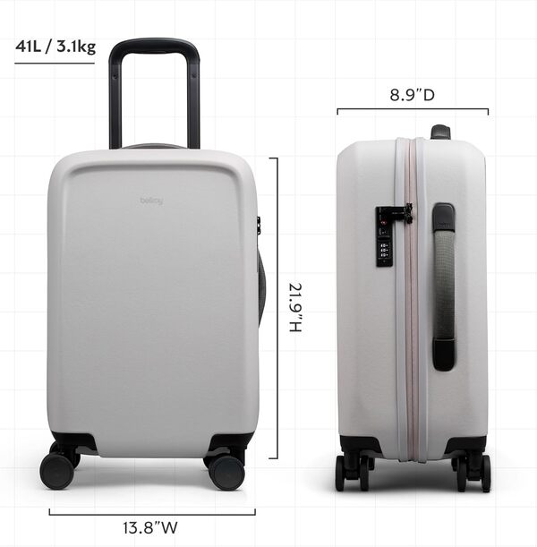 Bellroy Transit Carry-on (Valise Cabine Nomade 41 L, Coque Rigide, Compartiments de Rangement Amovibles) - Chalk