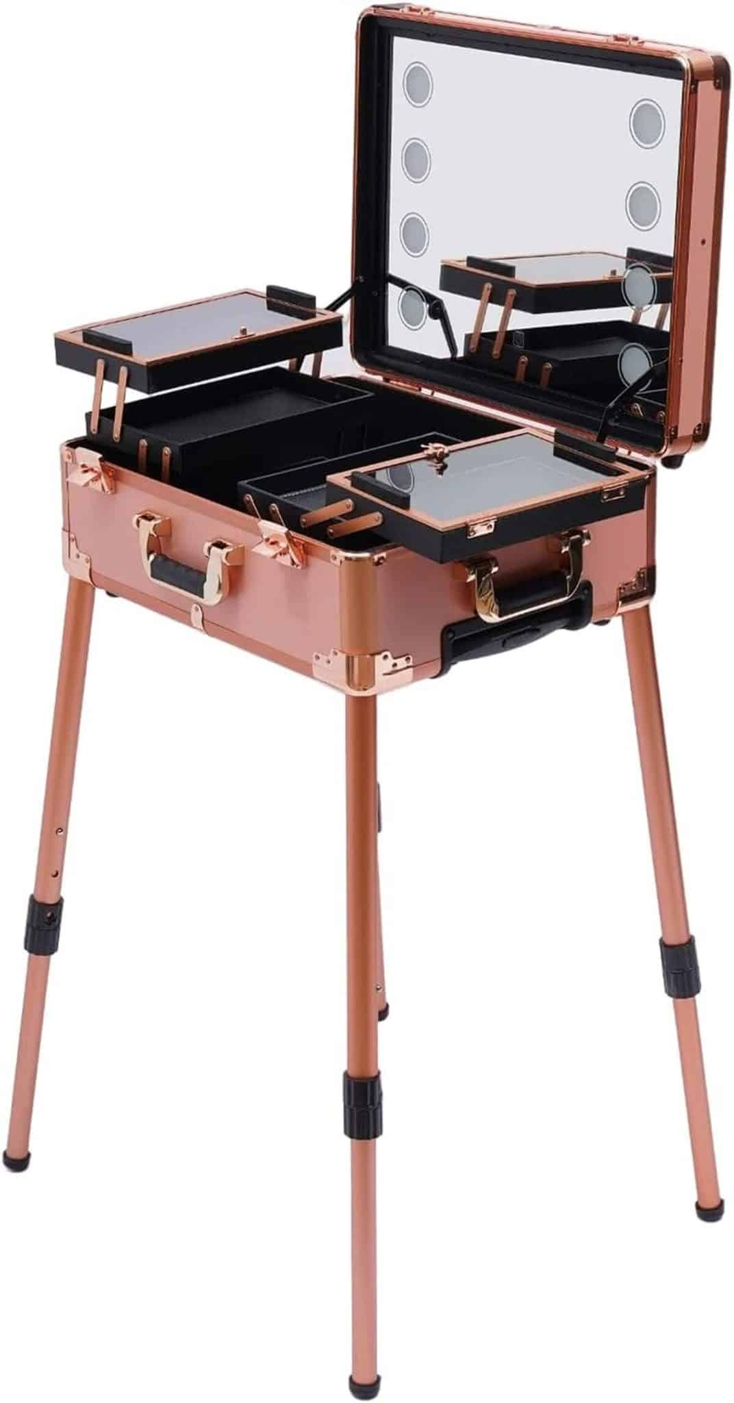 Test : mallette maquillage LED avec miroir et pieds réglables