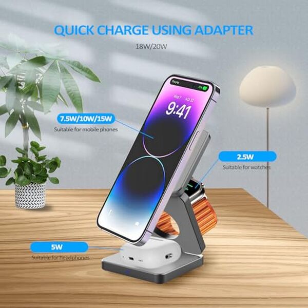 Découvrez l'efficacité de la station de charge 3 en 1 pour vos appareils Apple : un accessoire indispensable pour optimiser votre espace de recharge et simplifier votre quotidien.