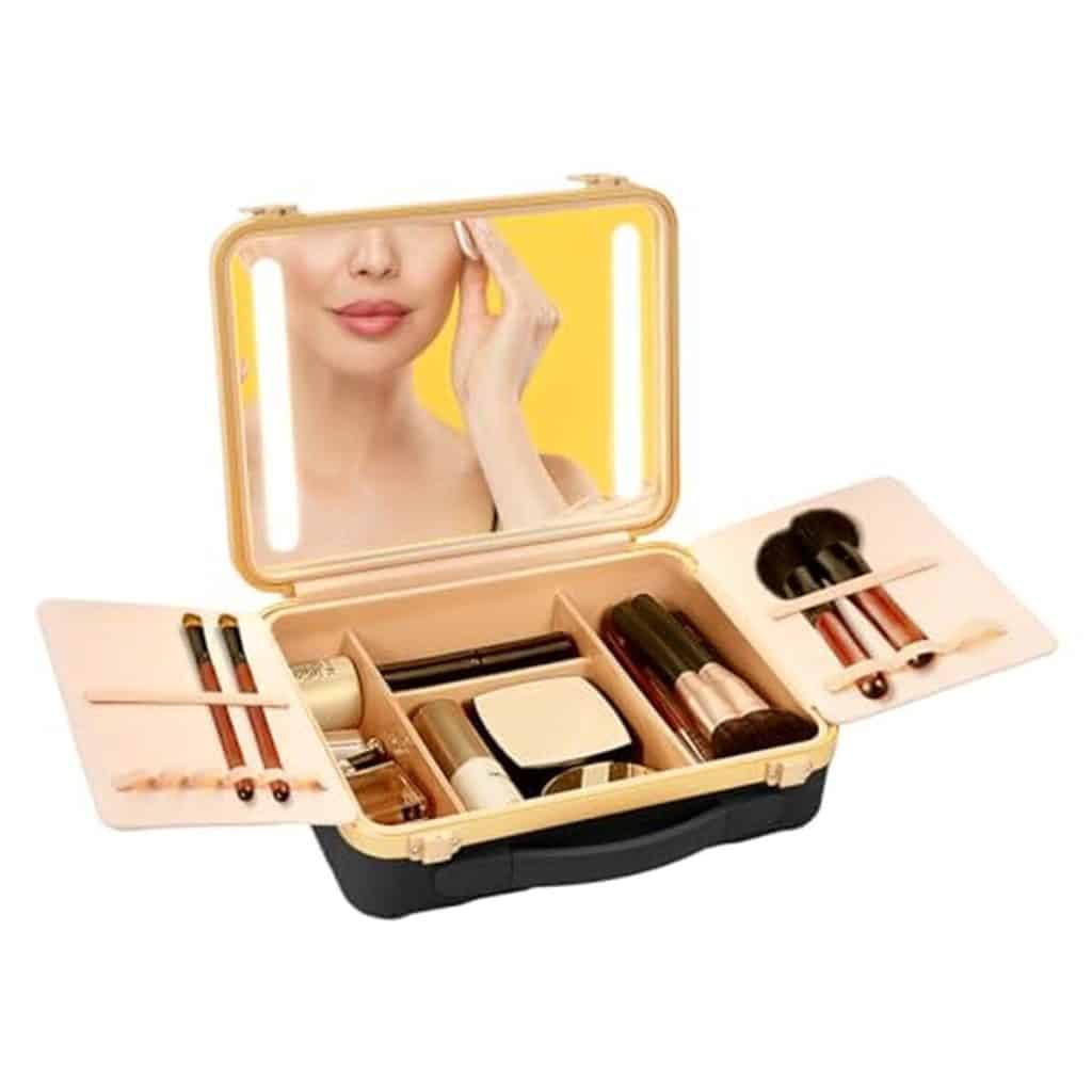 Test de la trousse de maquillage lumineuse avec miroir LED