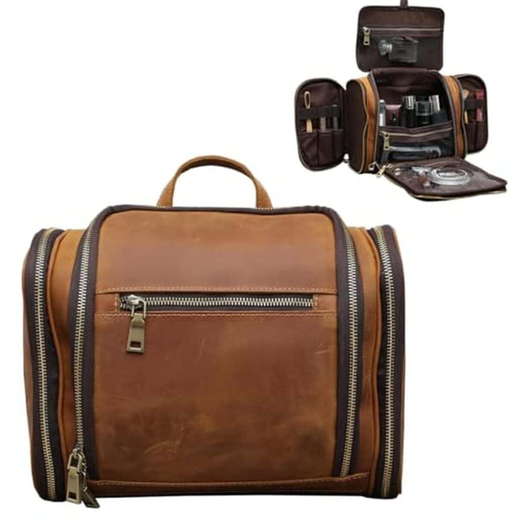 Test : eurynome trousse de toilette en cuir pour homme