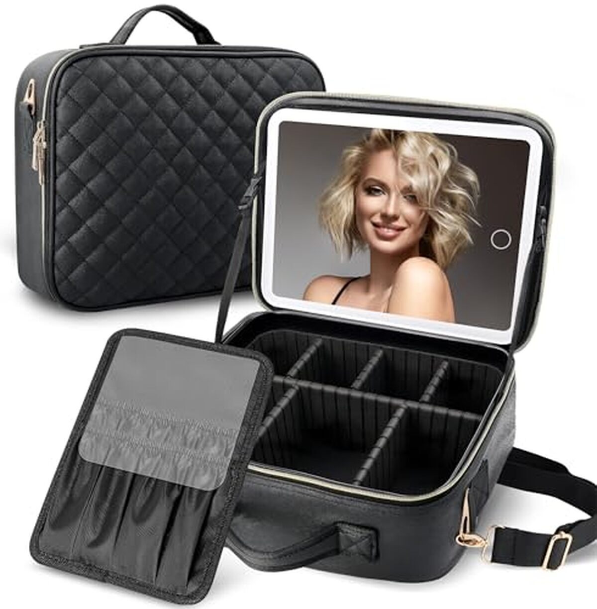 Test de la trousse de maquillage de voyage KIUCID avec miroir LED