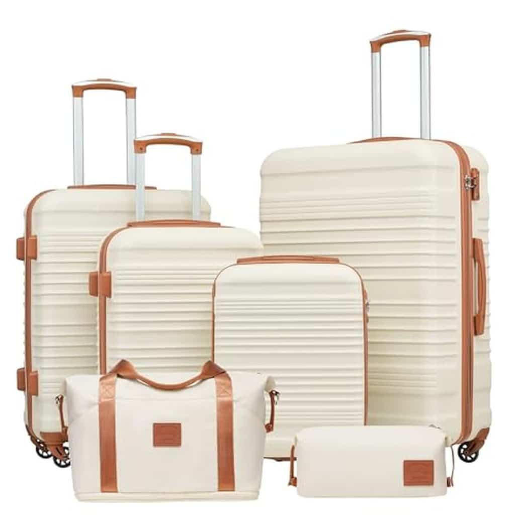 Test du set de 6 valises rigides Coolife avec sac de voyage et roulettes 360°