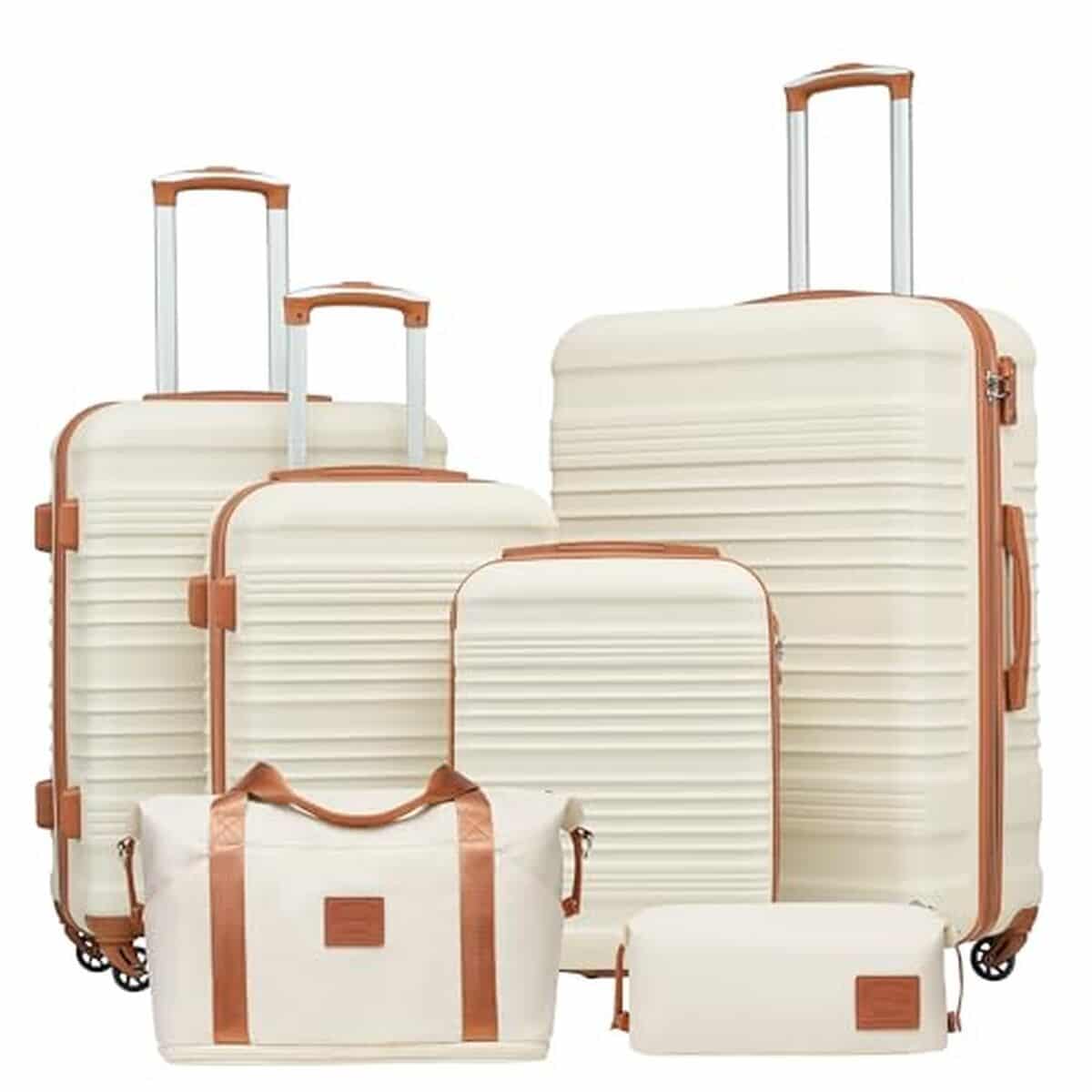Test du set de 6 valises rigides Coolife avec sac de voyage et roulettes 360°