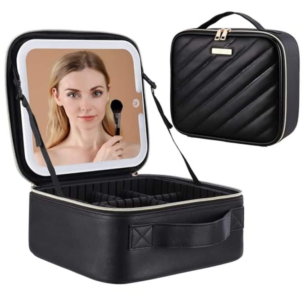 Test : trousse de maquillage yehapp avec miroir LED, noire