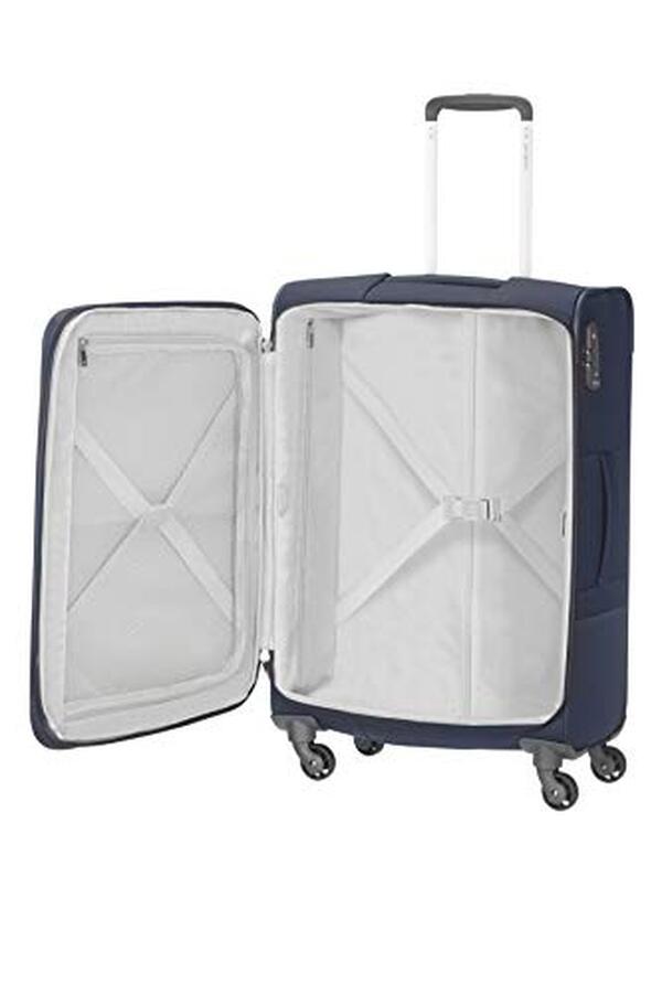 Test détaillé de la valise Samsonite Base Boost Spinner L en bleu marine : qualité, performance et avis utilisateur pour votre achat. 