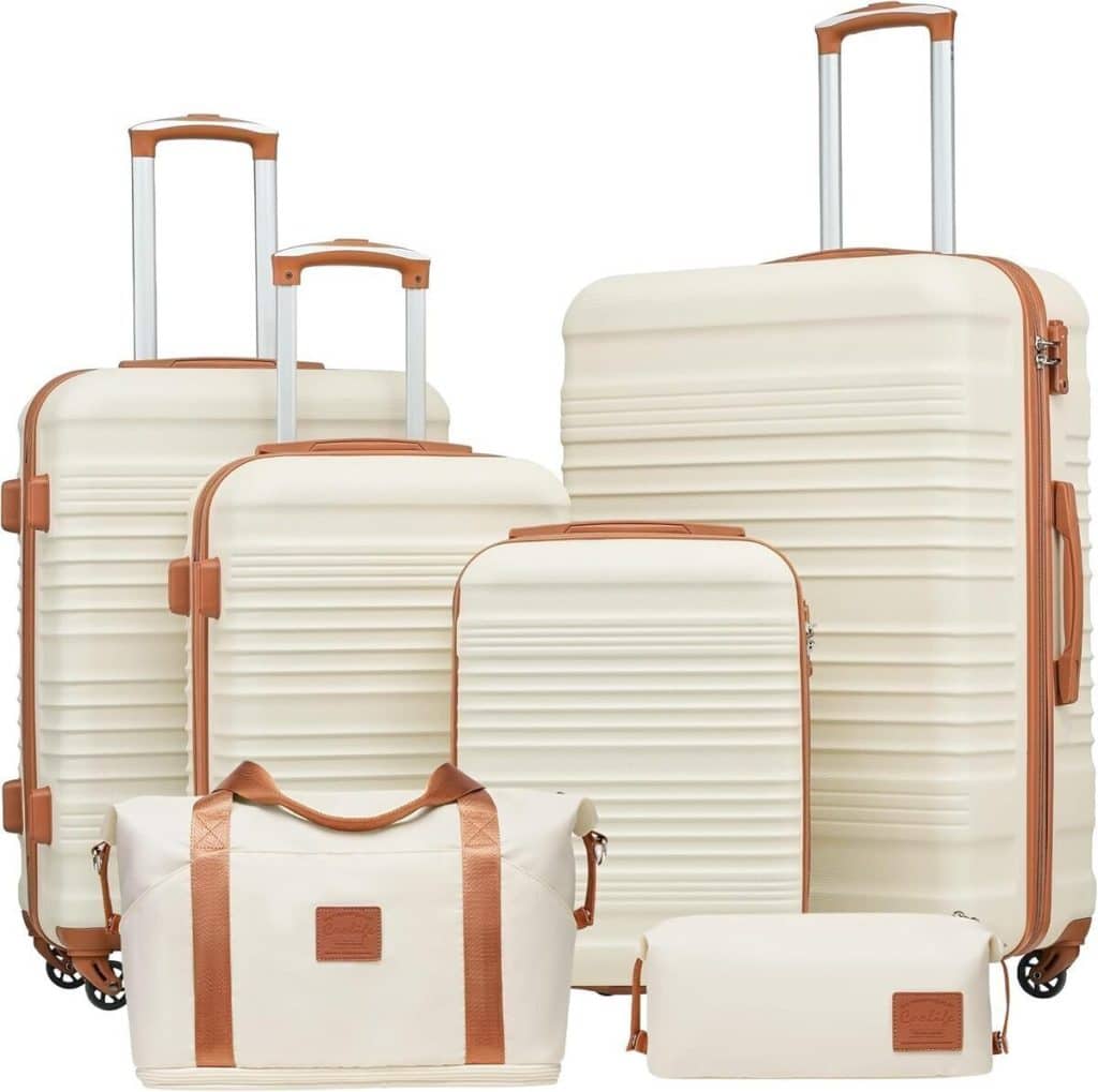Test du set de 6 valises rigides Coolife avec sac de voyage et roulettes 360°