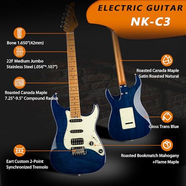 Découvrez notre test complet de la guitare électrique EART sans tête modèle double humbucker : performances, son et caractéristiques détaillées.