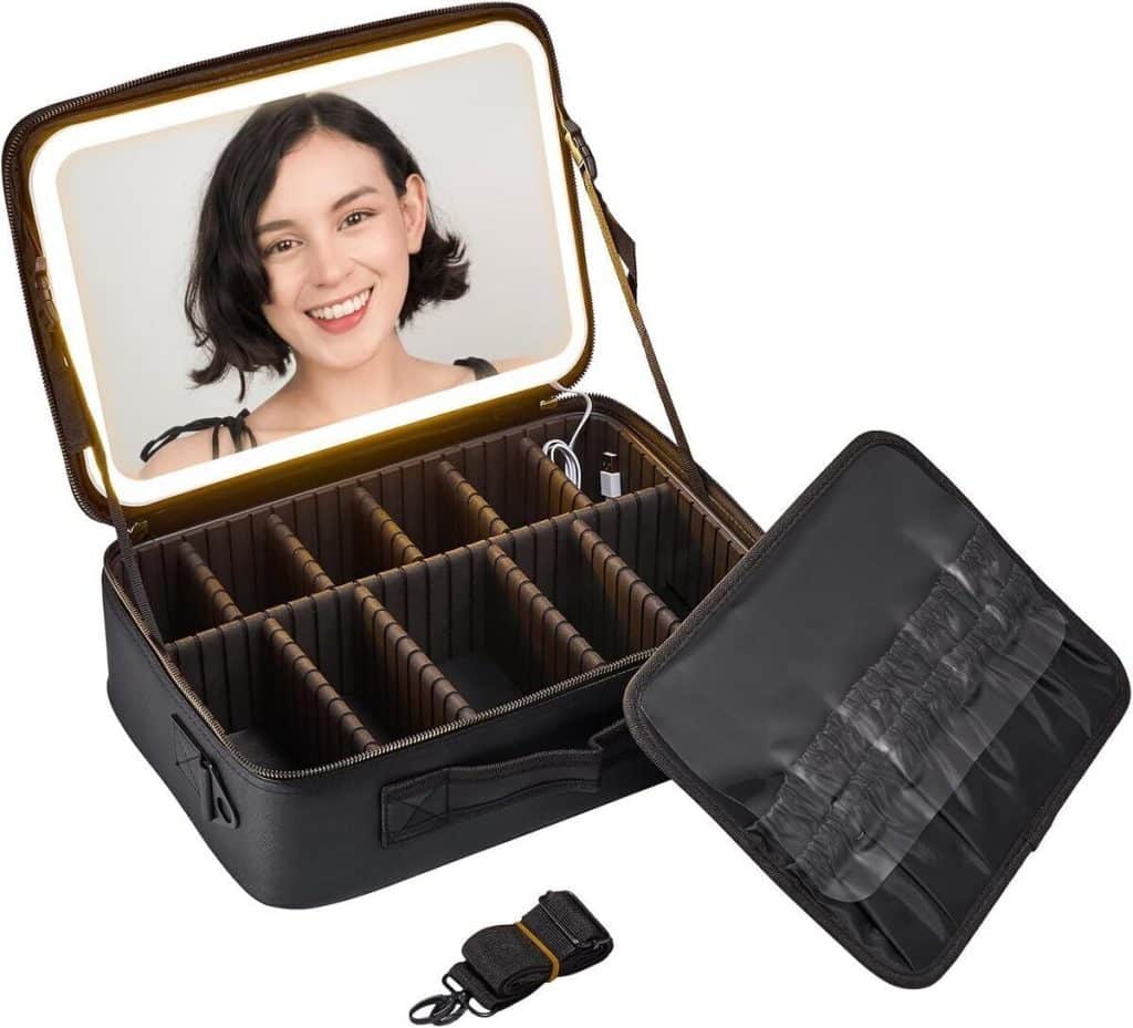 Test : trousse de maquillage OMIRO avec miroir éclairé (L) noir