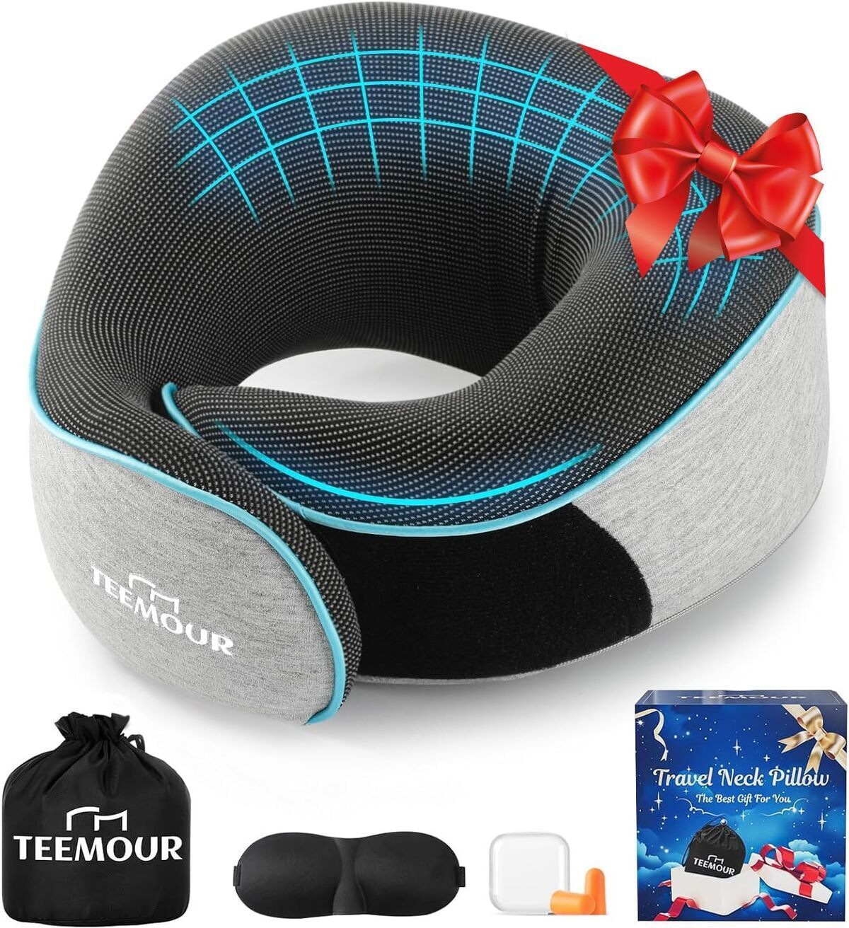 Test : oreiller de voyage Teemour en mousse à mémoire de forme, soutien 360°